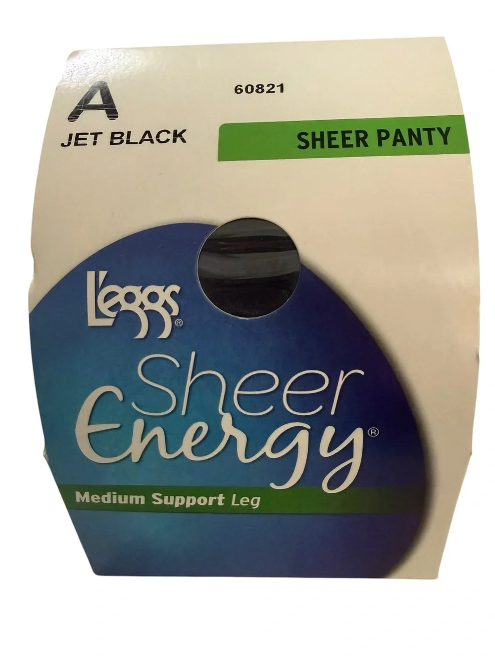 Leggs Sheer Energy Size A Jet Black Sheer panty & toe 3 pair NWT